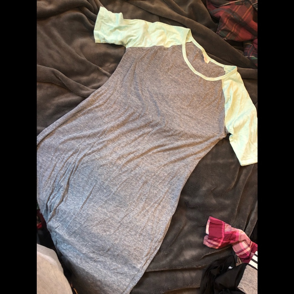 LulaRoe Julia in mint and grey